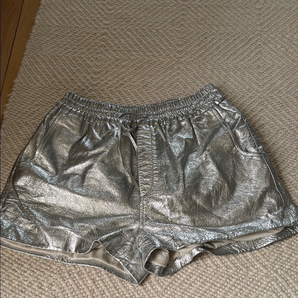 Torn by Ronny Kobo Silver Drawstring Shorts